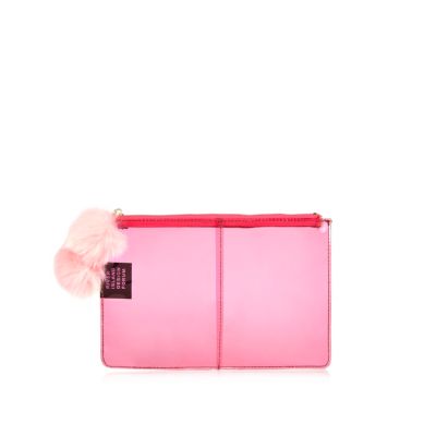 Pink Design Forum clear clutch bag